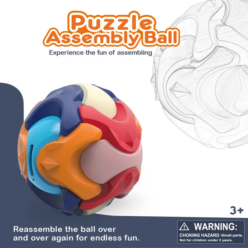 

Children's three-dimensional 3D intelligent assembly building block ball DIY detachable assembly building block piggy bank toy
