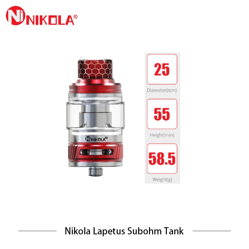 Зазор! Резервуар для электронной сигареты Nikola Lapetus Sub Ohm емкость 6 мл с сетчатой