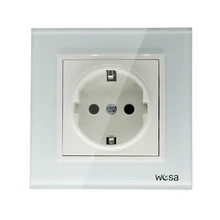 New design Decorative wall socket white Tempered glass frame FB-08