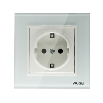 

2019 New design Decorative wall socket white Tempered glass frame FB-08
