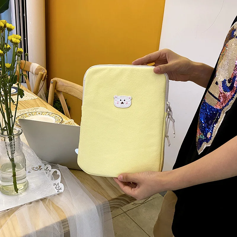 13 Inch Cute Cat Laptop Sleeve Bag For Mac Ipad Pro15 inch Thick Cotton Laptop Tablet Inner Case Keyboard Ipad Air 4 10.5 inch