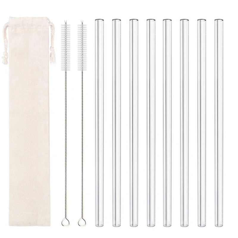 Glass Straws 8mm*18cm Elbow Drinking Straws,Reusable,Healthy,Heat and High Temperature Resistant, Size: 8mm*18cm/0.31*7.09, White