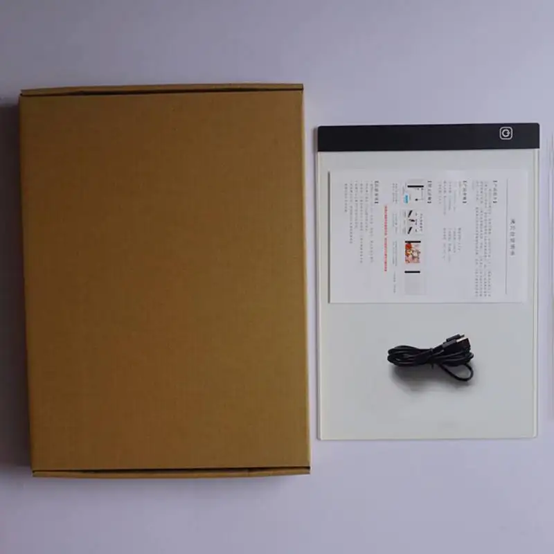 Белый USB штекер светодиодный копировальный стол DIY Изображение светящийся проникающий стол для детей Подарки светильник Регулировка размера А4 доска для рисования - Цвет: Белый