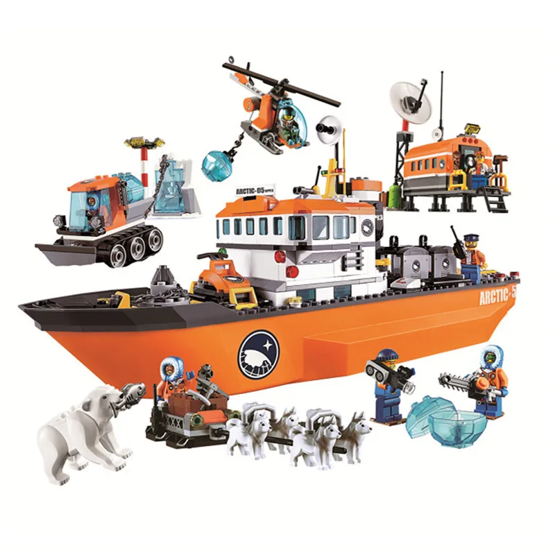 

10443 Urban City Series Arctic Icebreaker Ice Breaker Ship Model Buildinlg Blocks Bricks Toys for Children Christmas Gifts
