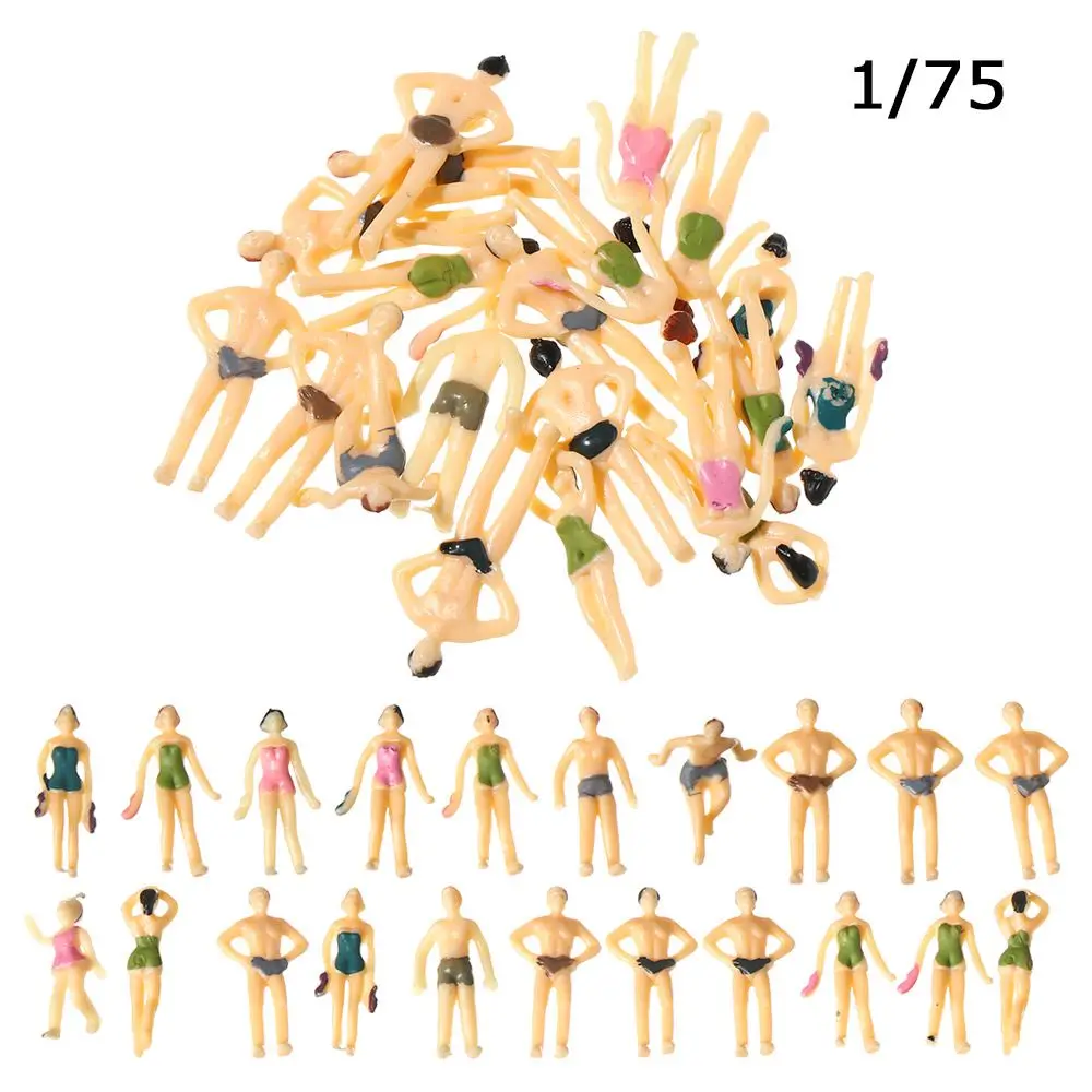 100 Figurines Miniatures Blanches 1:75 – Pour Maquettes, Trains, Décors DIY