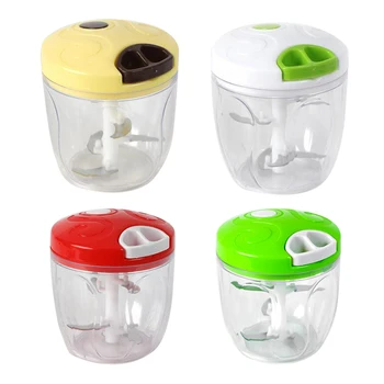 

900ML Large Capacity Manual Vegetable Cutter Meat Grinder Mincing Machine Garlic Shredder 5 Blades Kitchen Food Processor