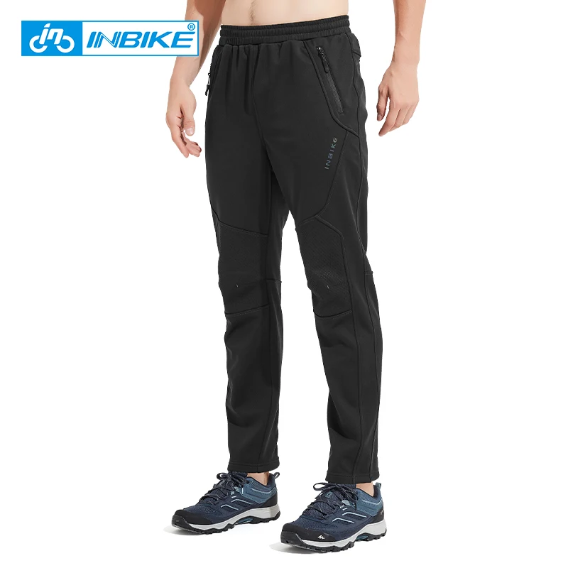Inbike Winter Cycling Pants Men Windproof Fleece Lined