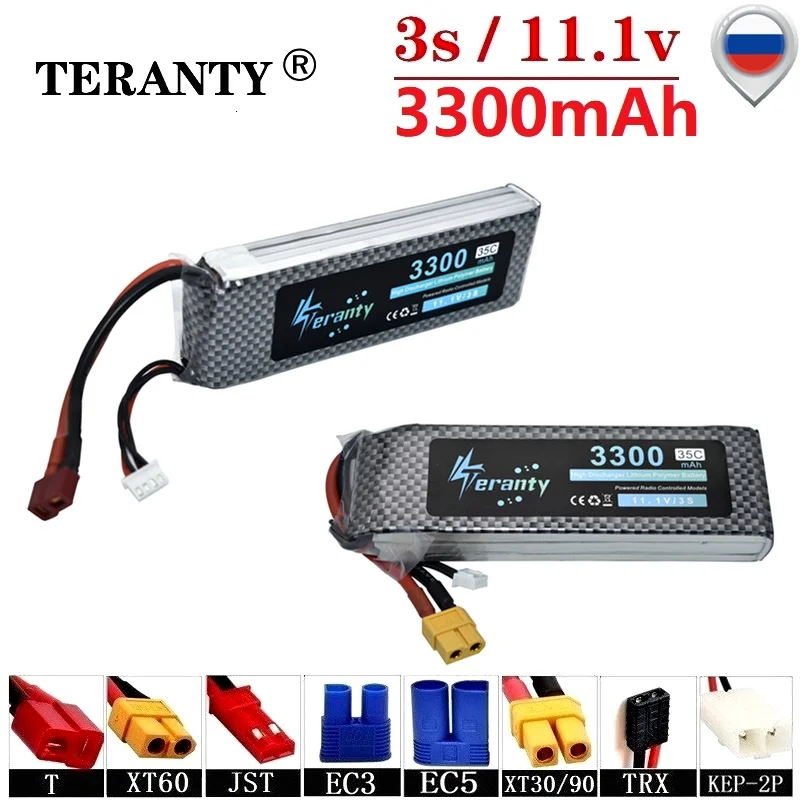 Литий полимерный аккумулятор Teranty Power 3s MAX 60C 11 1 В 3300 мАч для радиоуправляемых