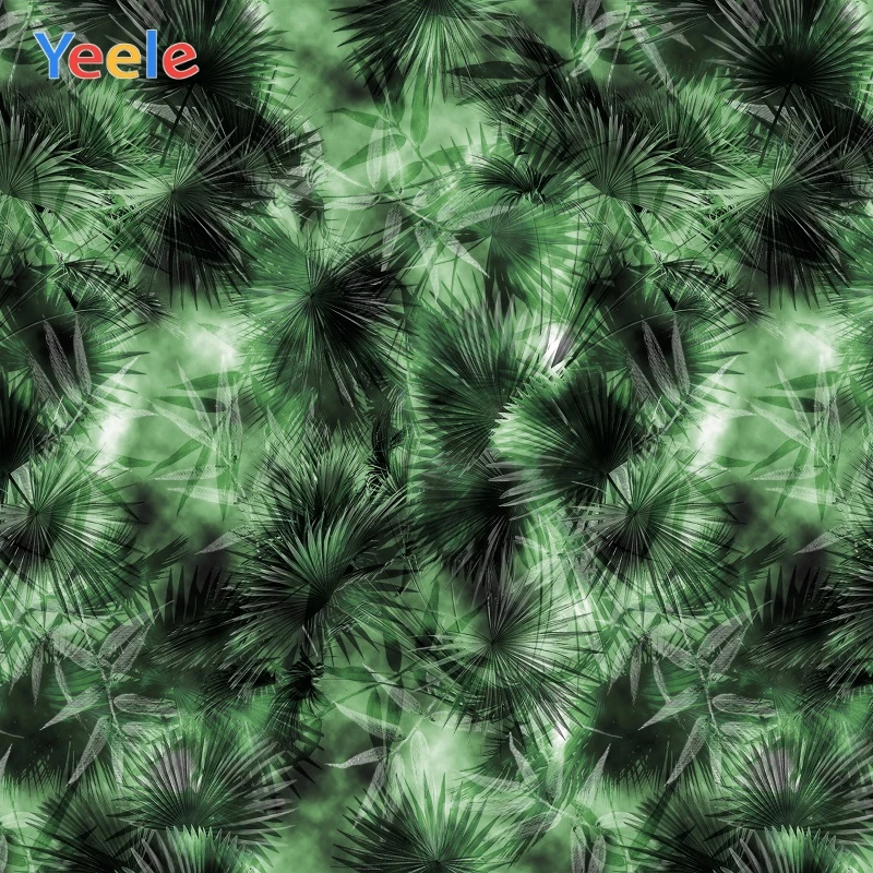 

Summer Holiday Party Green Palm Leaves Tropic Tree Photography Backdrops Personalized Photographic Background For Photo Studio