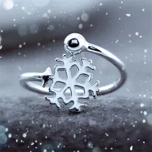 QIAMNI, блестящее уникальное кольцо-Снежинка, свадебное, рождественское, ювелирное изделие для женщин, девушек, очаровательный подарок на день рождения, женские изящные кольца на палец