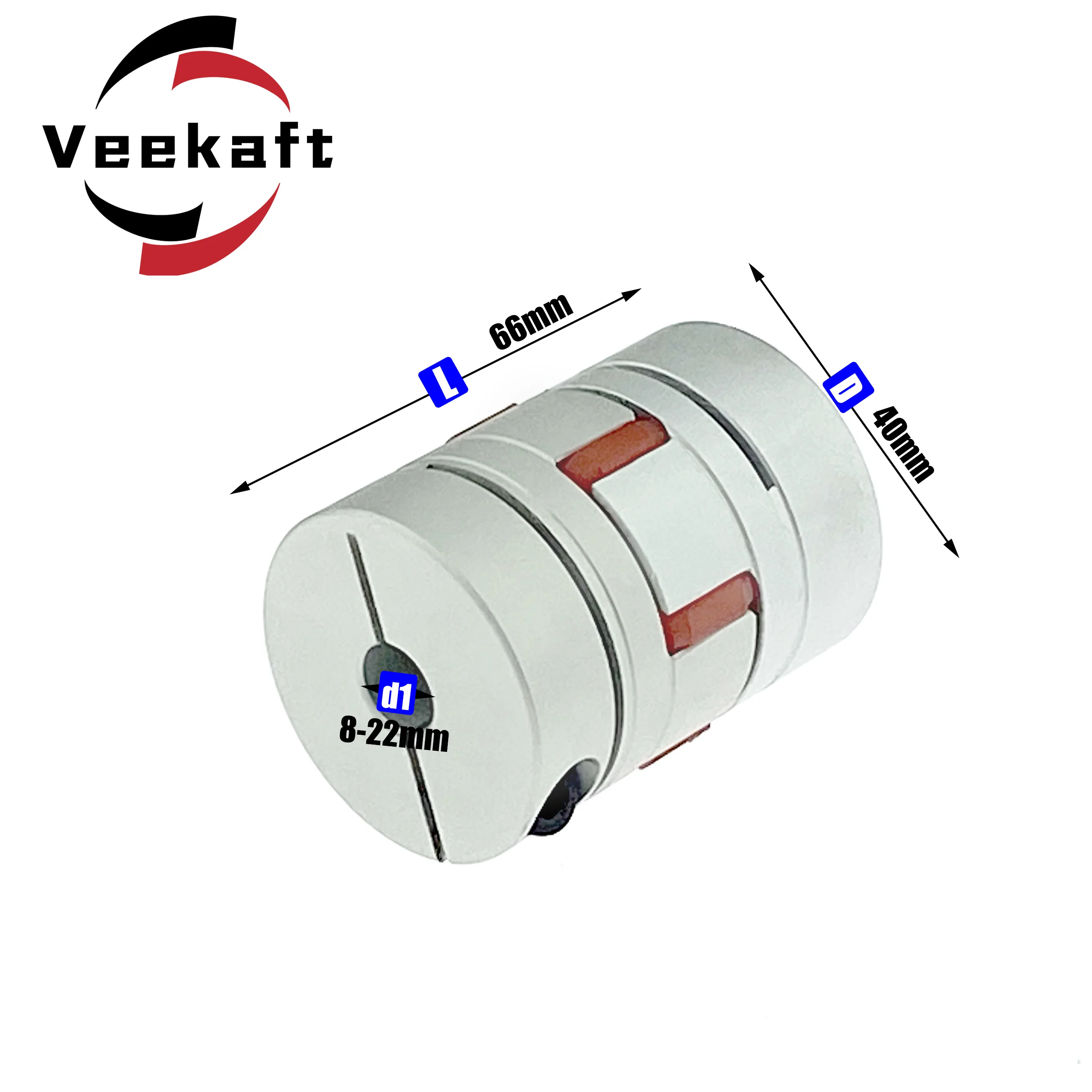 Acoplamento Flexível do Eixo da Maxila do Tamanho do Eixo da Braçadeira da Ameixa da Série 1pc D40 L66 10 12 14 16 mm D40l66 para o Motor do Cnc