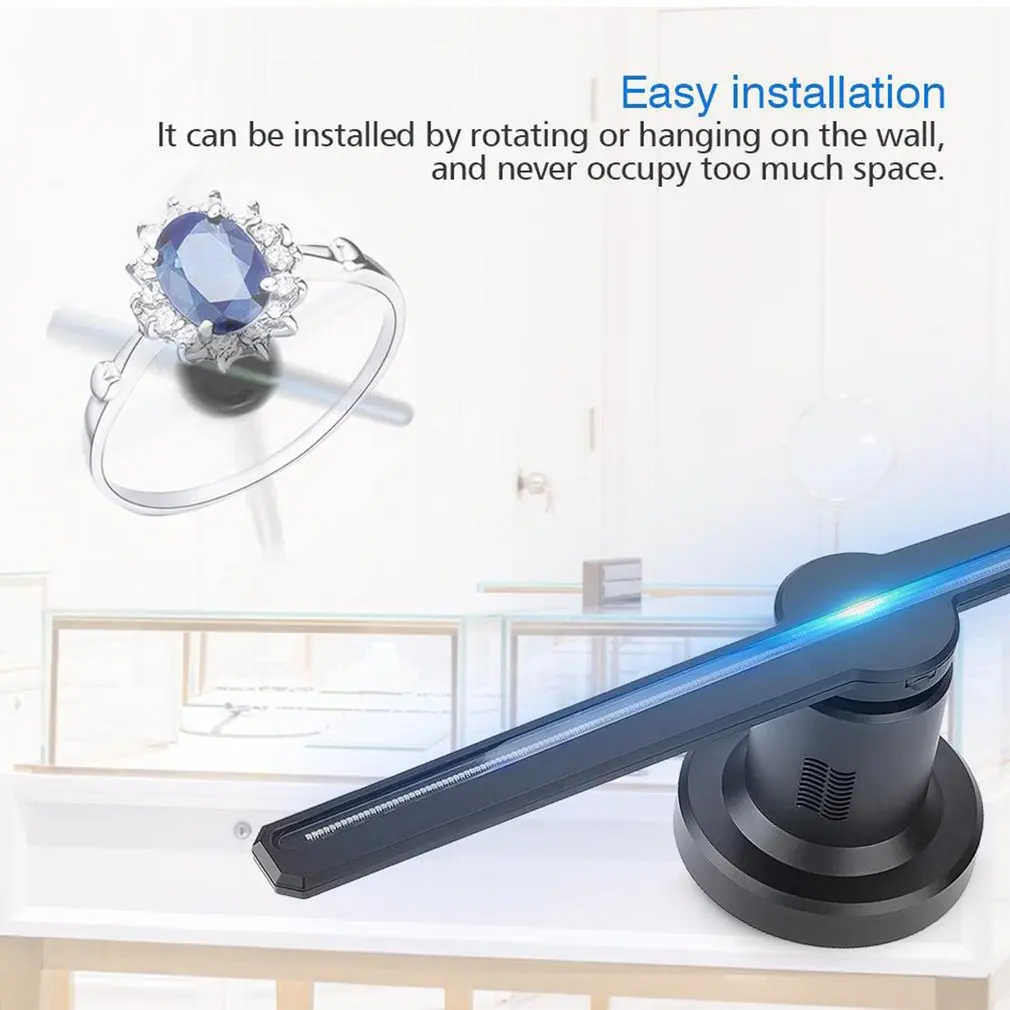 3D Hologram Advertising Fan Projector Light Display Holographic Led Holograma Wifi Customized Photos Videos