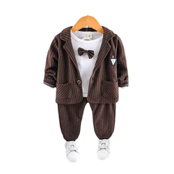 Vêtements de printemps et d'automne pour bébés garçons et filles, t shirt et pantalon rayés, tenue de sport décontractée pour enfants, nouvelle collection pièces/ensembles 