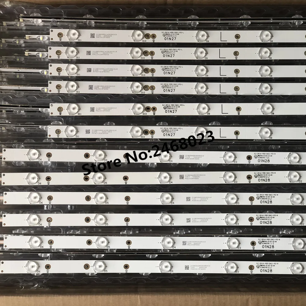 12 шт./компл. светодиодный подсветка полосы для 49PUT4900 49PUF6701 GJ-2K15-XM-D2P5C1-490-D611-C1-L R EVTLBM490E0601-AK-3 EVTLBM490E0501