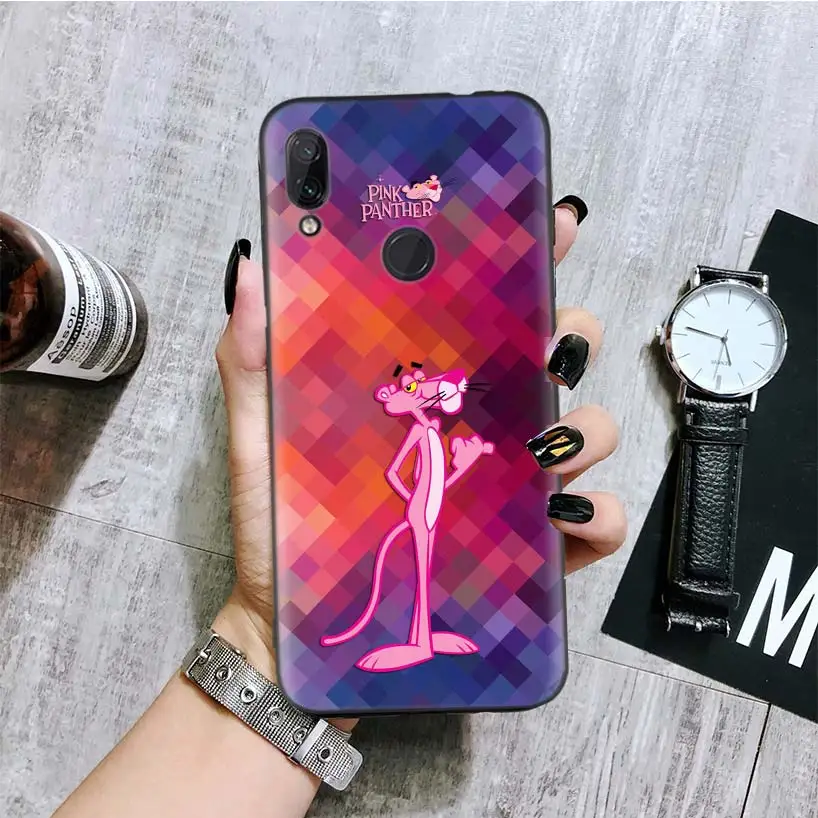 Pink Panther Black Cover Phone Case for Xiaomi Redmi Note 8 7 7S 7A 6 S2 GO K20 Pro 6A Mi 6X 5X A1 CC 9 8 Coque