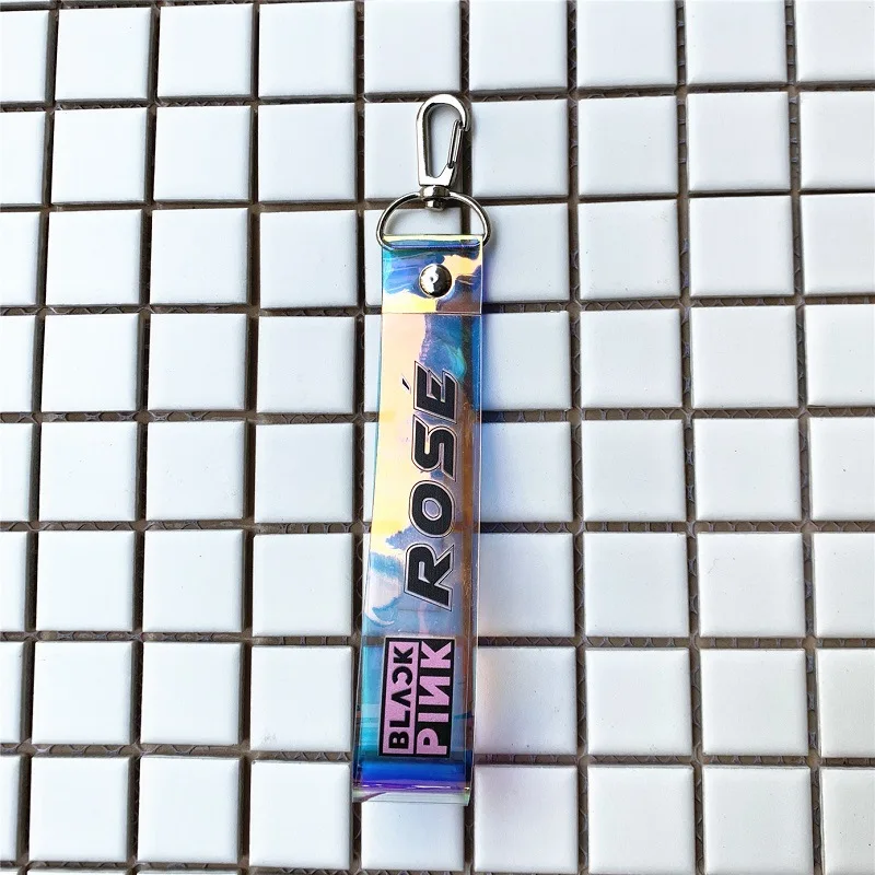 ROSE Kpop лазерный брелок черный розовый GOT7 IZONE SEVENTEEN два раза Роза брелки модные автомобильные брелки для мобильного телефона брелки Подвески Аксессуары - Цвет: ROSE