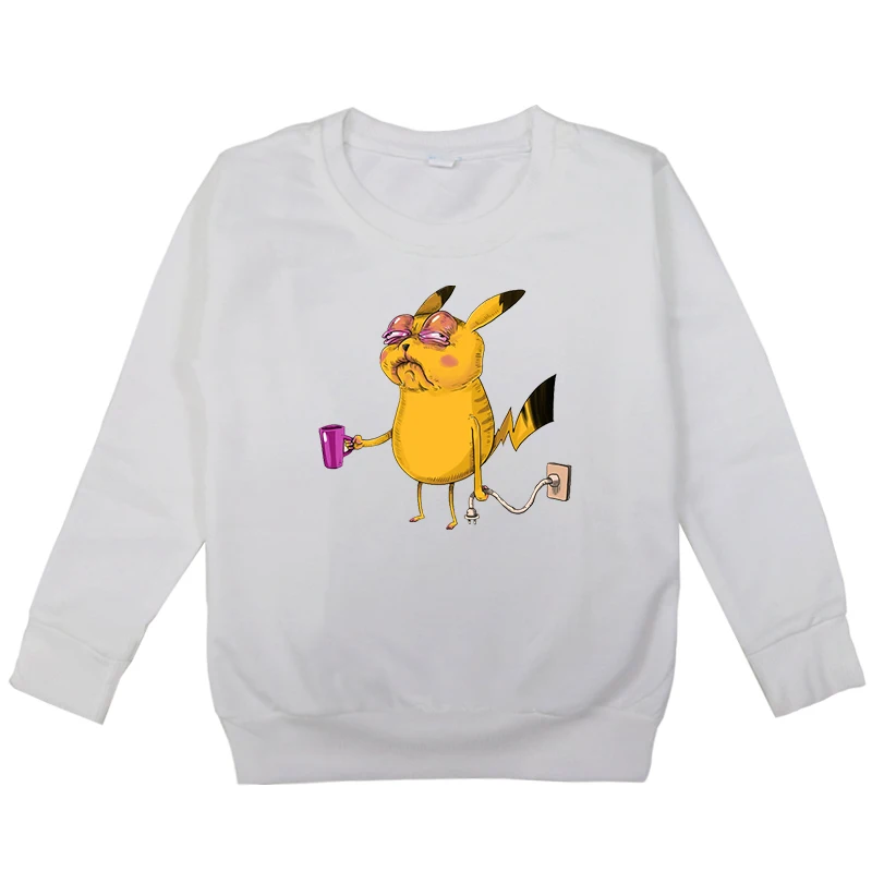 Hoodies 1 Толстовки для малышей с принтом «Покемон Пикачу»; топы для мальчиков и девочек; топы с круглым вырезом и капюшоном; детские толстовки с капюшоном для девочек; Лидер продаж - Цвет: Hoodies 1