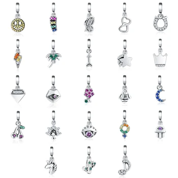 

Colusiwei 2020 NEW 925 Sterling Silver Vintage 23 Style Clear CZ Star Moon Animal Plant Bead Charms Fit Bracelets DIY Jewelry
