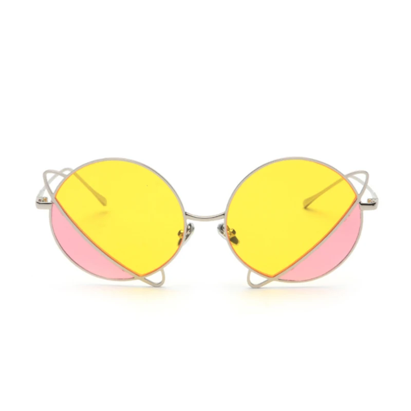 2019 модные классические ретро хипстерские двухцветные круглые солнечные очки в