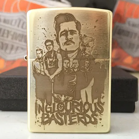 

Free shipping windproof lighters double-sided pure copper shameless asshole brad Pitt