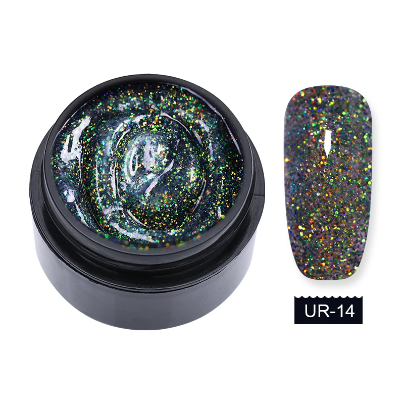 Glitter 14 Ur Sugar 15 мл поливинилхлоридный УФ-гель с розовым блеском, блестящий лазер для быстрого наращивания ногтей, строительный Гель-лак для ногтей - Цвет: Glitter 14