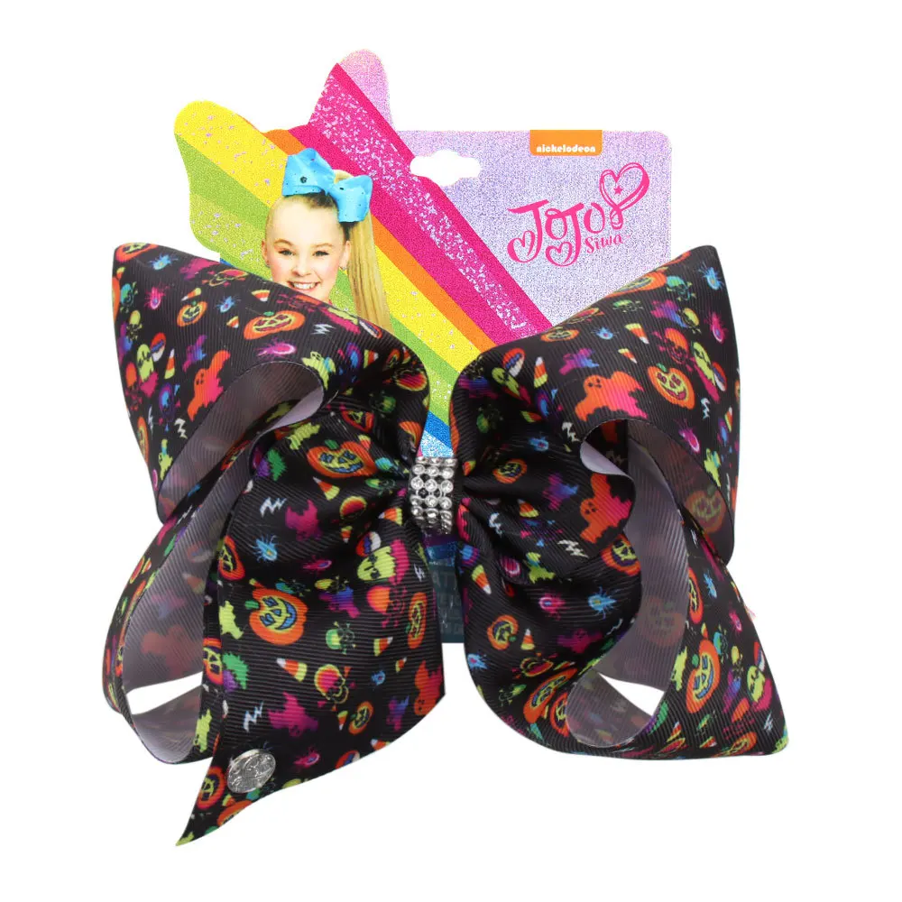 Jojo Siwa банты для маленьких девочек 8 дюймов ободок с большим бантом дети Хэллоуин Рождественская вечеринка заколка для волос из тесьмы аксессуары для волос