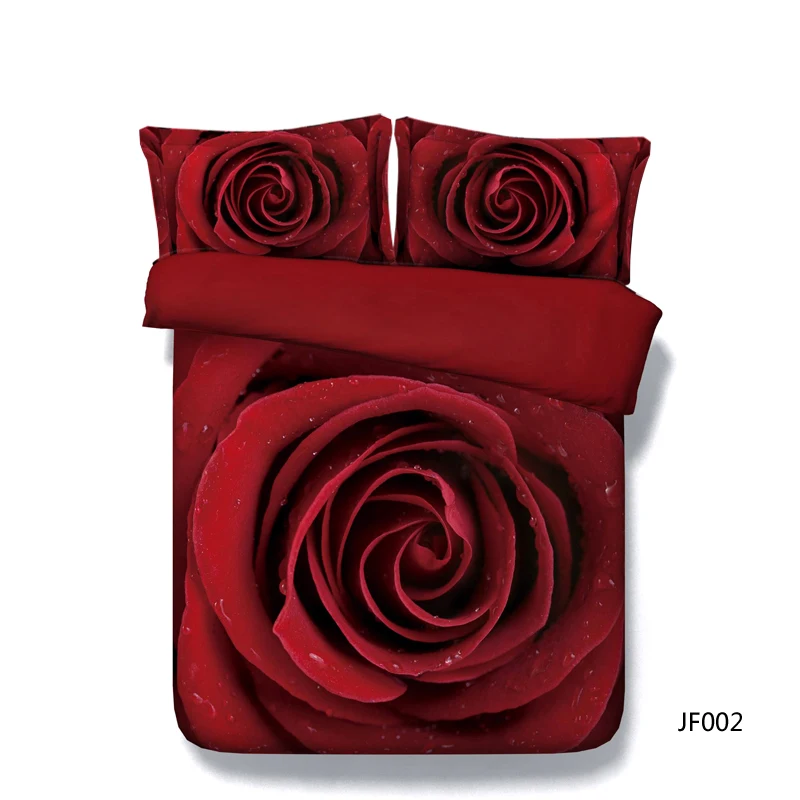 Романтическое покрывало с принтом Dewy Red Rose 3d HD - Цвет: JF002