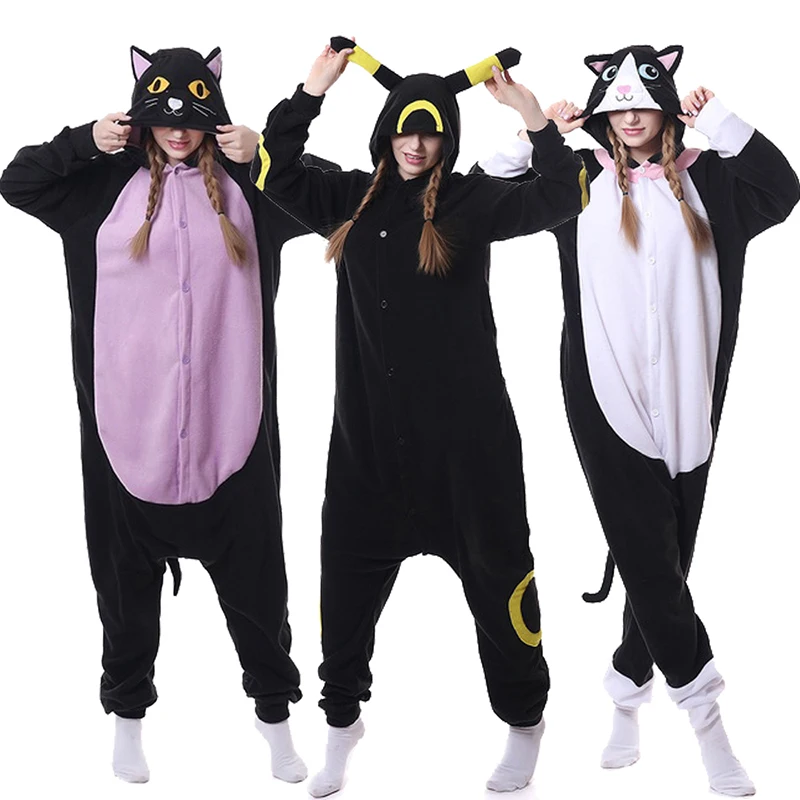Кигуруми Единорог пижамы для взрослых животных фиолетовый ночной Кот комбинезон