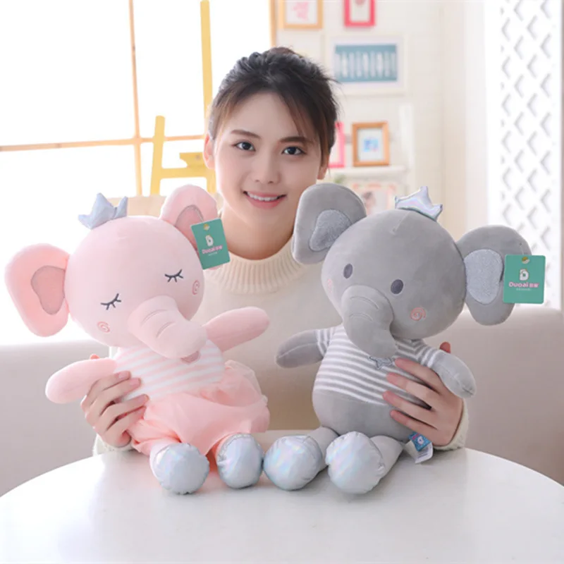 1 шт. 50 см Kawaii слон плюшевая игрушка мягкая детская подушка для сна на спине Милое Чучело слонов Детские куклы-модели ребенка Рождественский подарок для девочки