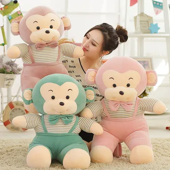 

Explosion Fashion DIY Striped Bib Pants Monkey Doll Pillow Plush Toy Creative Gift High-end Fashion Decoration Personality Love