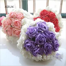 Свадебные букеты для невесты многоцветные романтические для Роза для подружки невесты Пена Цветок букет из страз для свадебного украшения SPH02