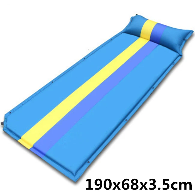 190X68X3.5cm Может сплайсинга Кемпинг заполнение пены надувные матрасы Автоматический надувной коврик влагонепроницаемый коврик для пикника на открытом воздухе спальный мешок - Цвет: 190X68X3.5cm