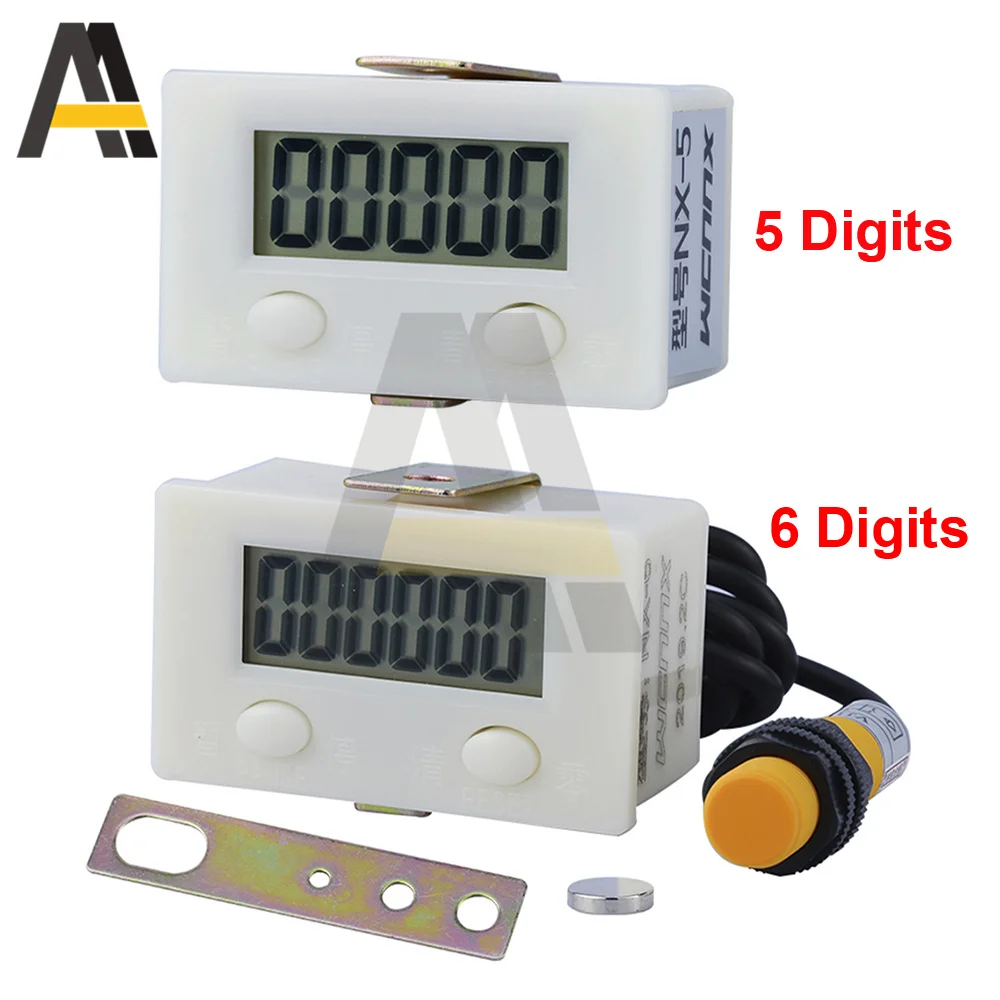 5 Digits 6 Digits Magnetic Induction Digital Display Counter LCD ...
