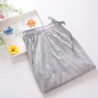 Gray Мужские штаны для отдыха, мягкие, тонкие, для сна, для окружающей среды, для мужчин, Тал, крашеные, свободные, повседневные пижамы, костюм для четырех сезонов размера плюс - Цвет: Gray