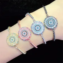 10 шт./лот,, латунный браслет, Круглый, индейский, сглаза, регулируемый браслет, модные ювелирные изделия