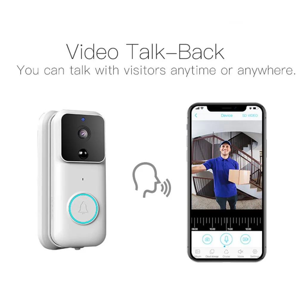 Doorbell Intelligent Video Doorbell Wifi Remote Video Surveillance Two-Way Intercom Night Vision Long Standby Wifi1080P B60