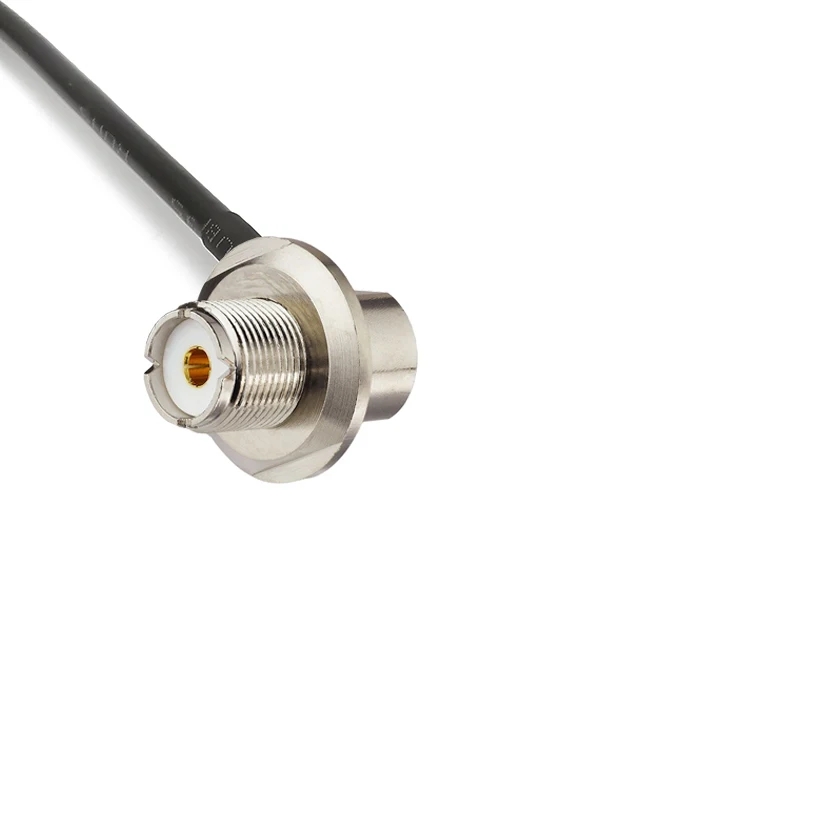 UHF PL259 штекер к UHF SO239 женский правый угол переборки крепление LMR200 кабель для двухстороннего радио любительский радио Мобильный трансивер