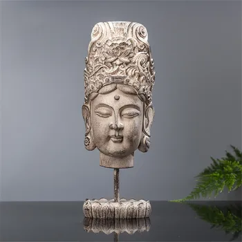 

Creative New Chinese Zen Buddha Head Statue Thai Craftwork Home Sculpture Decorative Restaurant Yoga Furnishing Articles M5223