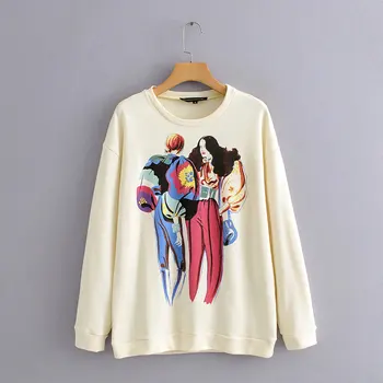 

Zatrf women's new round neck long sleeve Hoodies in autumn 2019 printed on the front 05644467251