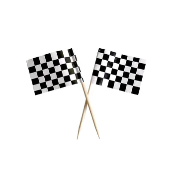 

24pcs Checkered Toothpick Flag Party Cupcake Picks Fruit Sticks For Cupcakes Cake Toppers Decorations