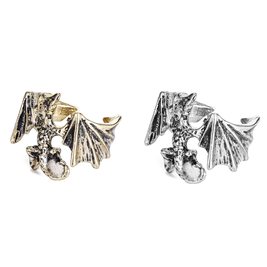 Halloween Gift Vintage Dragon Open Ring Gothic Punk Men Glow in the Dark Dragon Finger Ring Hip Hop Jewelry Male Party Ring