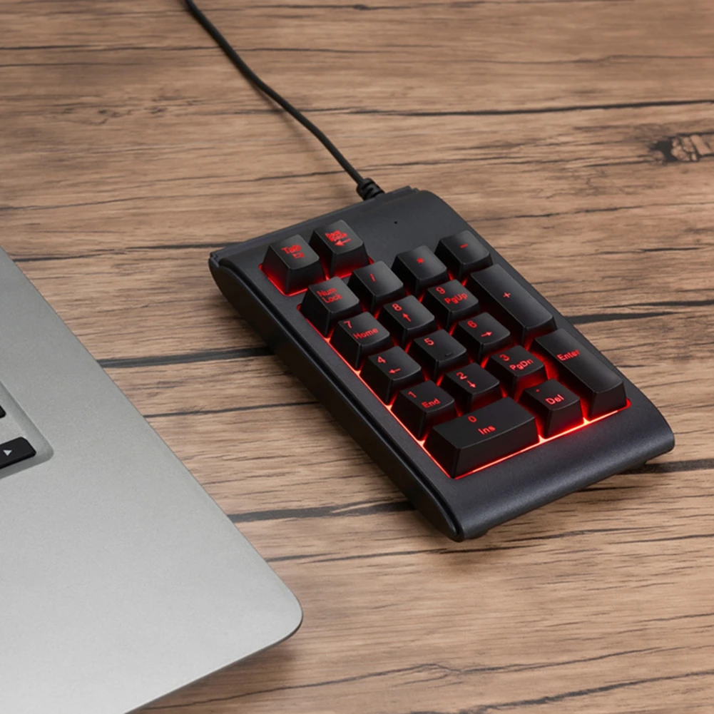 Мини USB для портативных ПК компьютеров с подсветкой Цифровая Проводная клавиатура Клавиатура для ноутбука 3 светильник цвет 19 клавиш