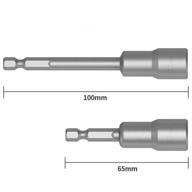 BROPPE-taladro eléctrico de mano, destornillador de manga magnética potente con enchufe hexagonal de 6,35mm, cabeza de toma métrica extendida 5