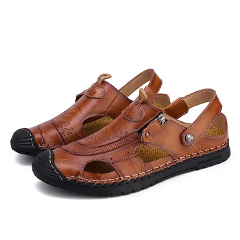 

verano size de sandel romanas couro uomo masculina cuir heren herren da man sandals-men big summer rasteira roman rubber hombre