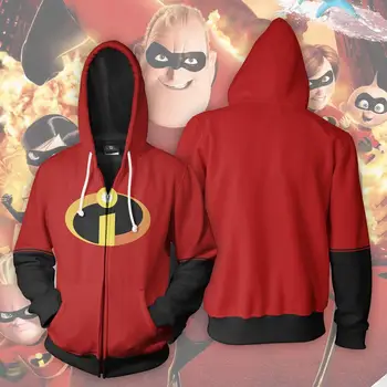 

The Incredibles Mr. Incredible Cosplay costume 2019 men women Anime 3D Printed zip-up Hoodies Sweatshirt Cartoon hooded sweater