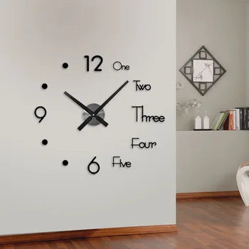 

2019 Free Shipping New Clock Wall Clocks Horloge 3d Diy Acrylic Mirror Stickers Home Decoration Living Room Quartz Needle