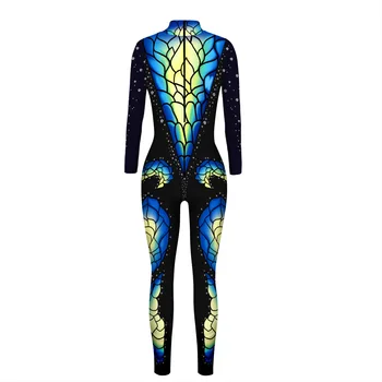 

Butterfly Bodysuit Women Playsuit Halloween Cosplay Costume Printed Performance Clothing lepord print bodysuits Animal cosplay