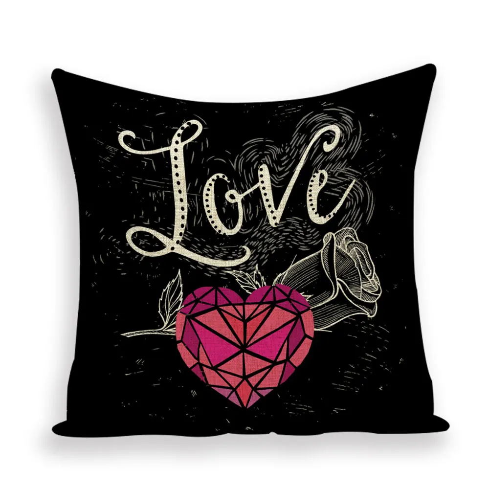 Наволочка Coshion Love, алфавит, роза, для гостиной, наволочки, чехол, подарок на день Святого Валентина, Coshion, наволочки, для дома, наволочки, 45*45 см, Cojin