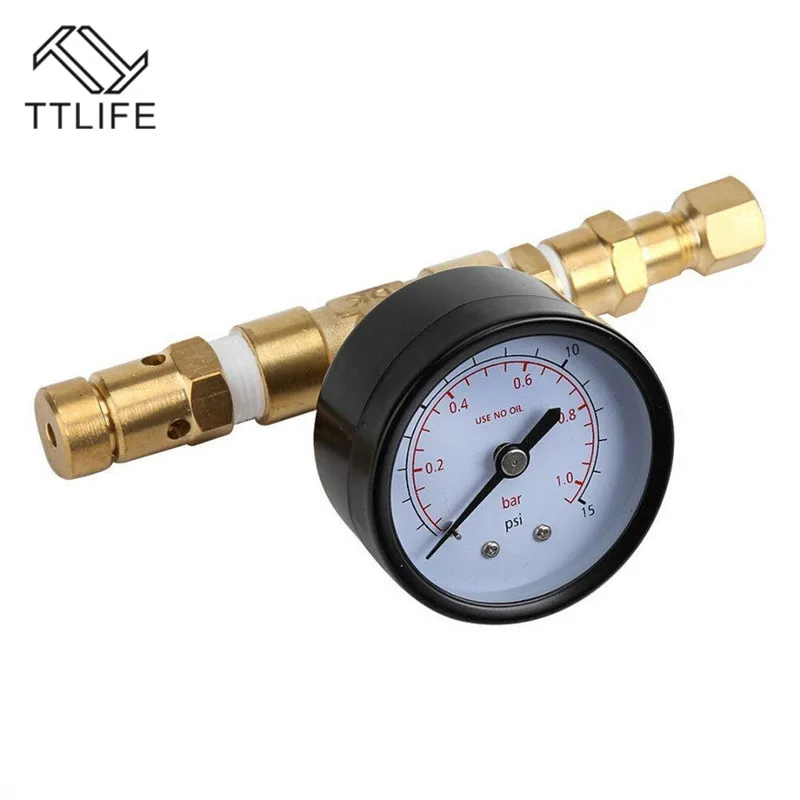 co2 charger Pressure Relief Valve with Gauge, 0~15 psi Pressure valve With Threaded Gas Ball Lock For Beer brew Keg CO2 Charger