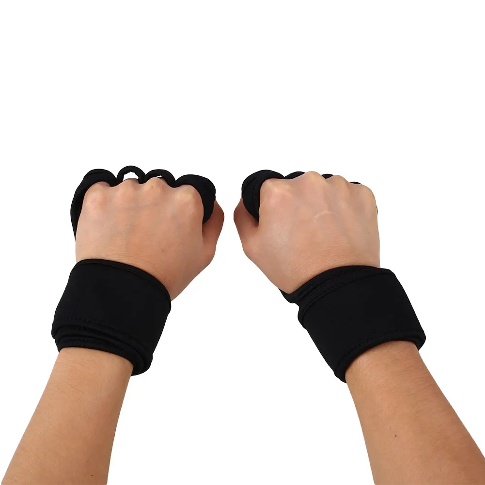 Black M Men Women Fitness Weight Lifting Gloves Gym Exercise Training Wrist Wrap Strap - Color: Black M
